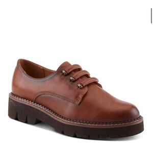 Patrizia by Spring Step Hazelina-CA Shoes 39‎ Brown Platform Oxfords Lug Sole